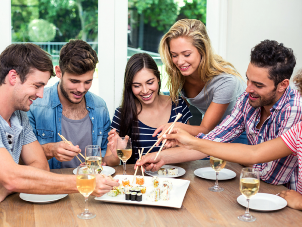 comida japonesa e vinhos