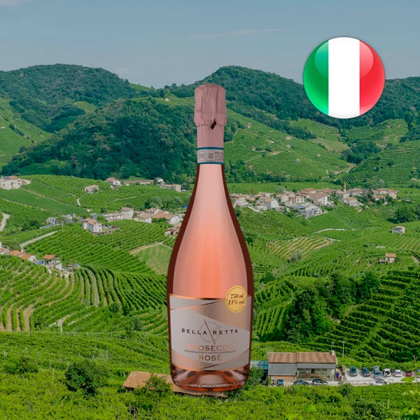 Espumante Bella Retta D.O.C. Prosecco Rosé Brut 2020 - Oferta