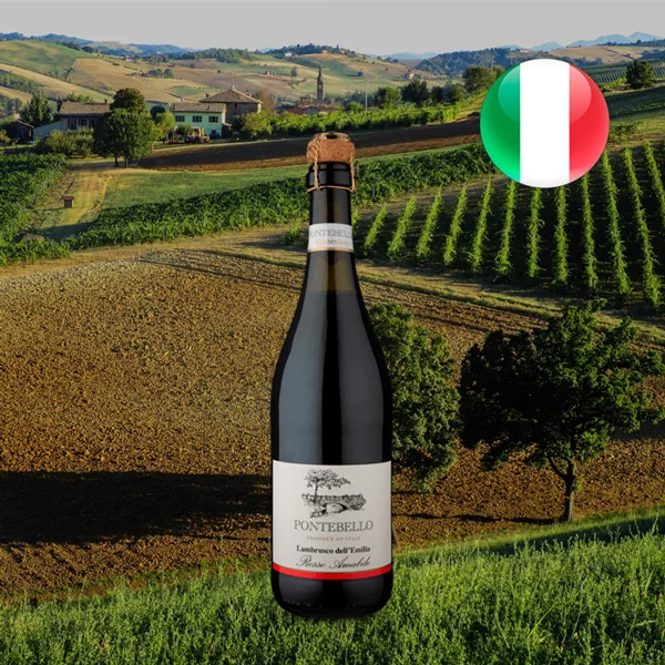 Frisante Pontebello Lambrusco I.G.T. dellEmilia Rosso Amabile - Oferta