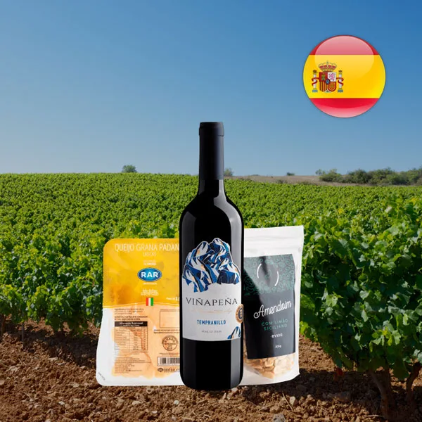 Kit Tempranillo Espanhol com Aperitivos - Oferta