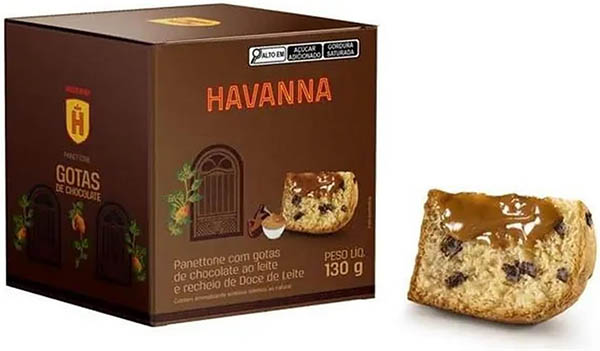 Panettone Havanna com Chocolate e Doce de Leite 130g - Visual