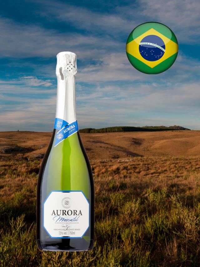 Espumante brasileiro Aurora Moscatel Branco