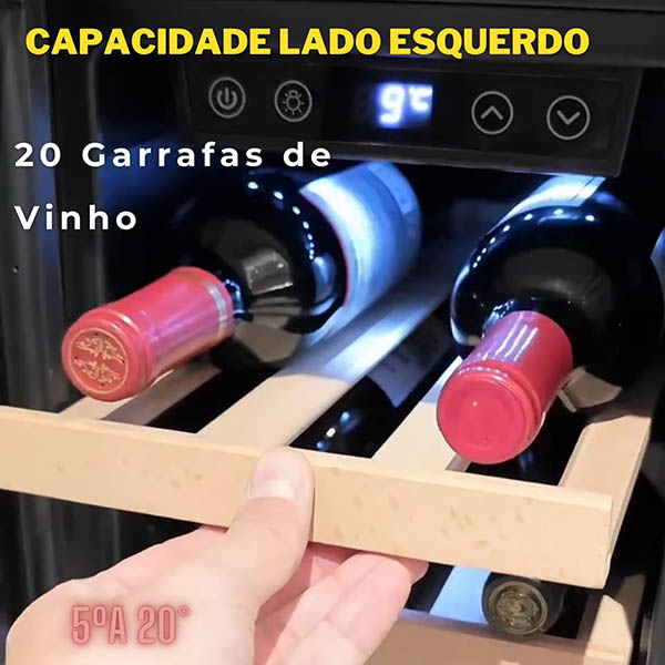 Adega Climatizada e Refrigerador 2 em 1 20 Garrafas De Vinho e 53 Latas 220V 3