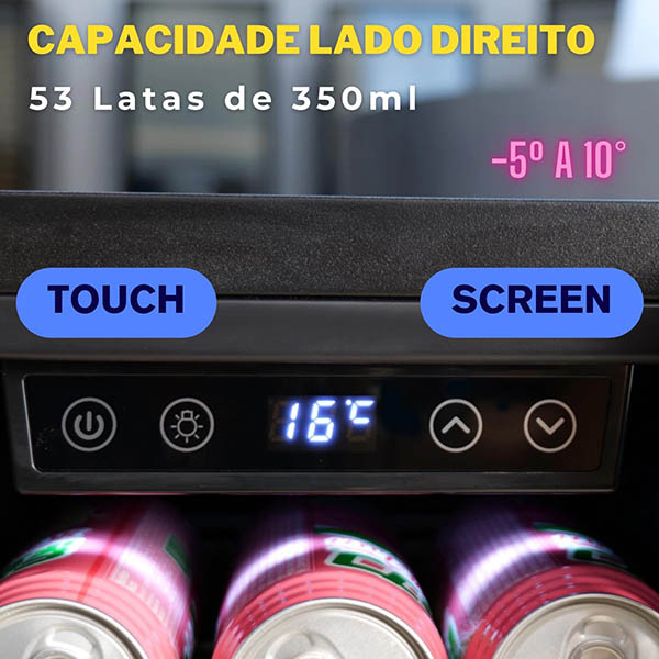 Adega Climatizada e Refrigerador 2 em 1 20 Garrafas De Vinho e 53 Latas 220V 4