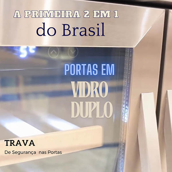 Adega Climatizada e Refrigerador 2 em 1 20 Garrafas De Vinho e 53 Latas 220V 5