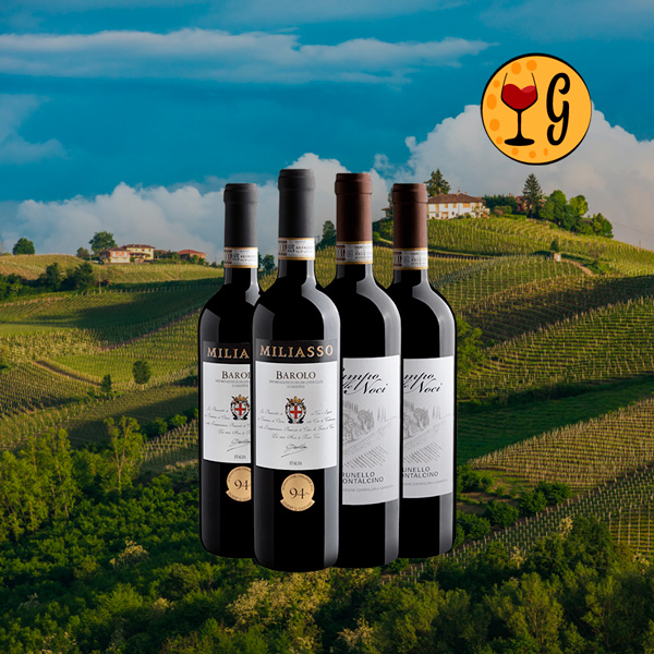 Kit Vinhos Premium Barolo e Brunello – Miliasso Barolo 2020 e Campo Alle Noci Brunello 2019 - Oferta