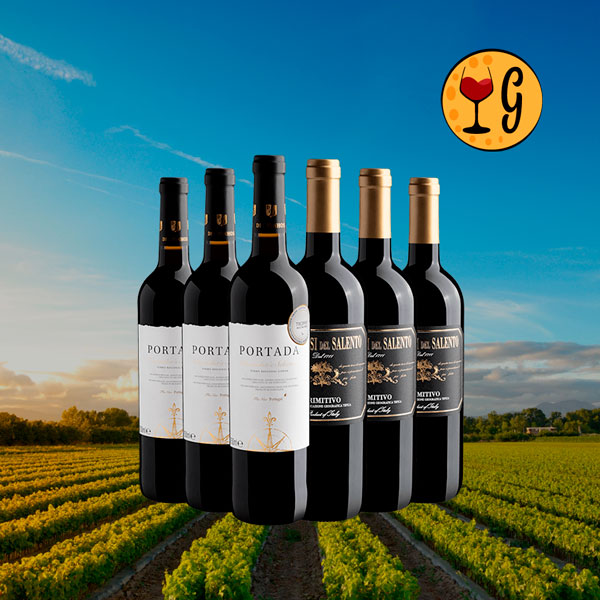 Kit Encontro Luso-Italiano – 3 Portada Winemaker's Selection 2021 + 3 Marchesi del Salento Primitivo 2022 a Preço Especial - Oferta
