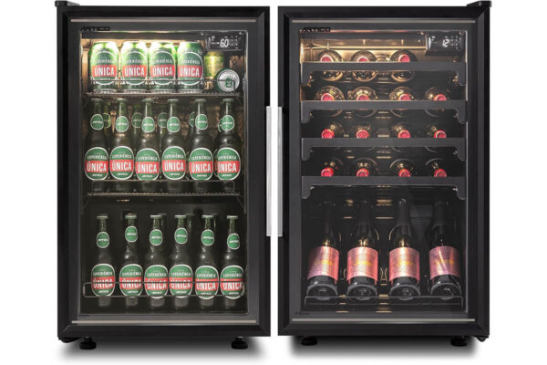 Adega Climatizada e Refrigerador 2 em 1 20 Garrafas De Vinho e 100 Latas 127V - Thumbnail