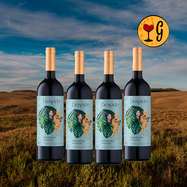 Kit 4 Garrafas Despido Tinto Meio Seco Sem Álcool – Elegância e Sabor Multiplicados por Quatro - Oferta