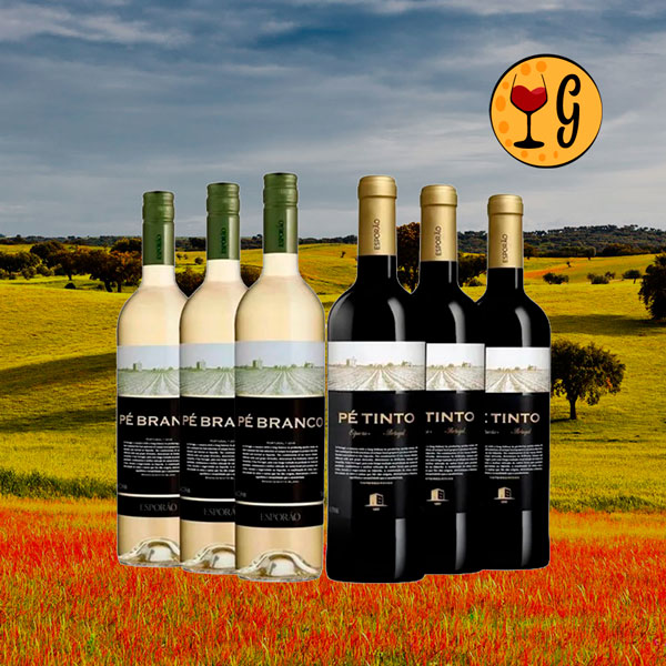 Kit 6 Garrafas Esporão Pé Tinto e Branco – Excelência do Alentejo em Duas Cores com Custo-Benefício Surpreendente - Oferta
