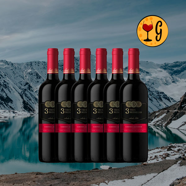 Kit 6 Garrafas Santa Rita Tres Medallas Cabernet Sauvignon – Potência e Suavidade Chilena Multiplicadas por Seis - Oferta