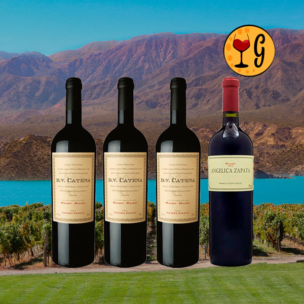 Kit 4 Garrafas DV Catena Cabernet Malbec e Angélica Zapata Malbec Alta – Legado Catena Zapata em Quatro Garrafas - Oferta
