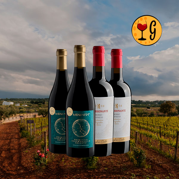 Kit 4 Vinhos Italianos 98 Pontos Luca Maroni – Puglia e Veneto Unem Forças a Preço Especial - Oferta