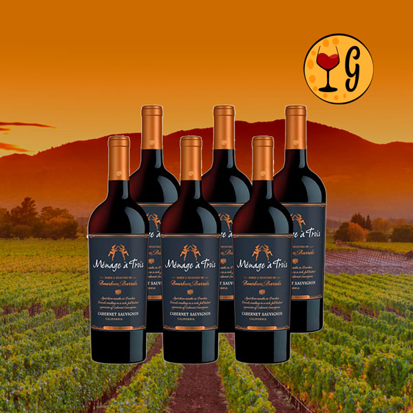 Kit 6 Garrafas Ménage à Trois Bourbon Barrels Cabernet Sauvignon – Intensidade e Ousadia Multiplicadas por Seis - Oferta