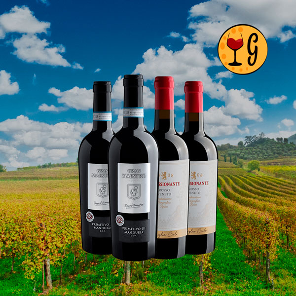 Kit 4 Vinhos Italianos 98 Pts Luca Maroni – Puglia e Veneto Unem Forças a Preço Especial - Oferta