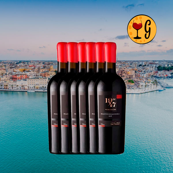 Kit 6 Garrafas Dal 1947 Vigne Vecchie Primitivo di Manduria DOP 2020 – Potência e Elegância Apuliana Multiplicadas por Seis - Oferta