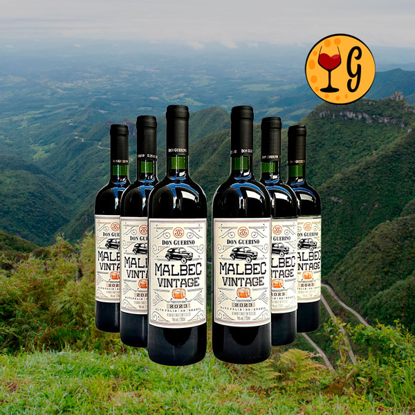 Kit 6 Garrafas Don Guerino Malbec Vintage 2023 – Elegância da Serra Gaúcha Multiplicada por Seis - Oferta