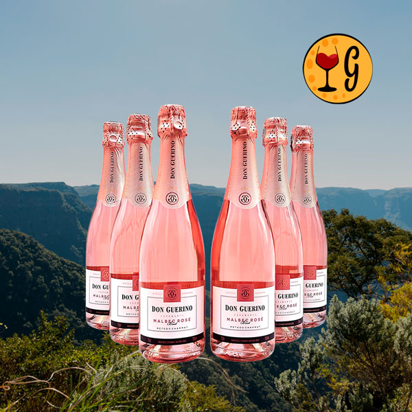 Kit 6 Garrafas Espumante Don Guerino Malbec Brut Rosé – Borbulhas & Frescor em Sexteto Gaúcho - Oferta