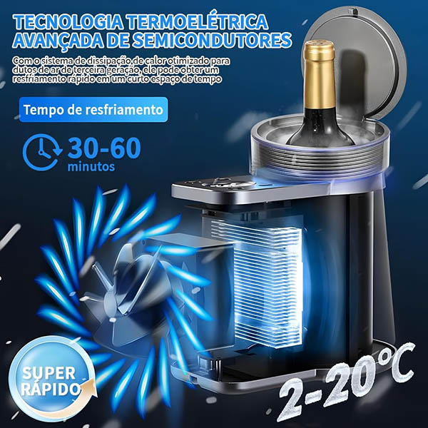 MegaChef Wine Chiller Refrigerador de Vinho de Garrafa Única 3
