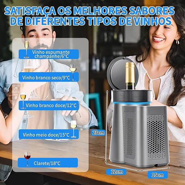 MegaChef Wine Chiller Refrigerador de Vinho de Garrafa Única 5