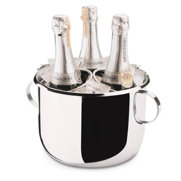Champanheira em inox Forma 6 Litros com alças_ Elegância compacta para espumantes e vinhos - Oferta