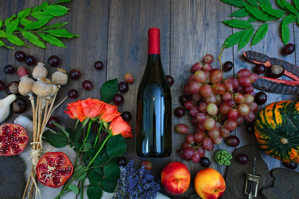 Taça de vinho em cena editorial de degustação para 5 Vite Rosso Puglia IGT 2021