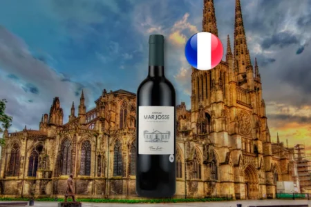 Château Marjosse Rouge 2019 em composição editorial de França