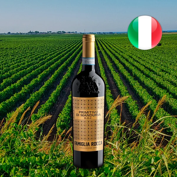 Garrafa do Famiglia Rocca Collezione Oro Primitivo di Manduria DOC 2024